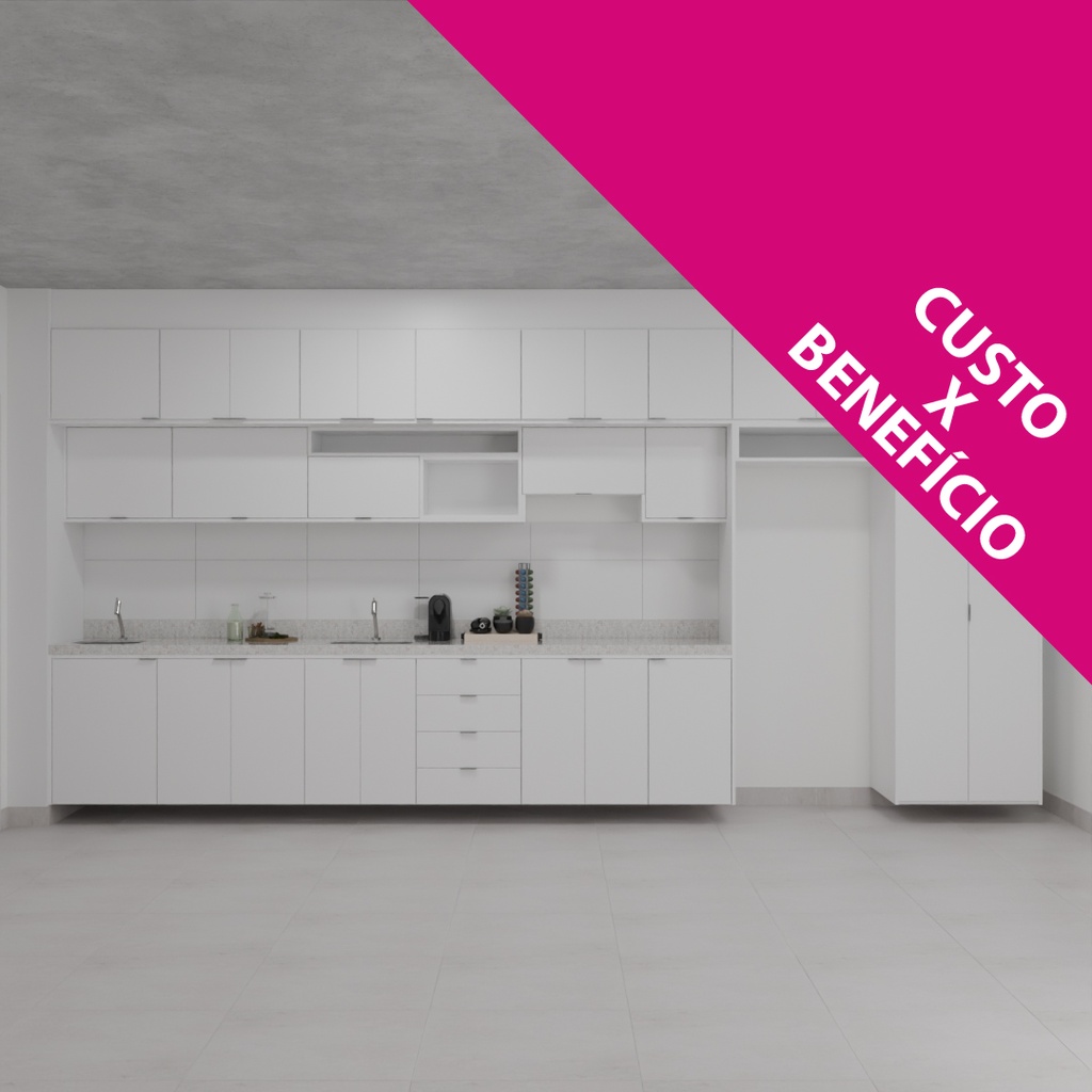 Armário Cozinha Completo sem Lava e Seca Branco TX (Sudoeste / Bias Fortes - Apt 01 02 05 06) (CxB)