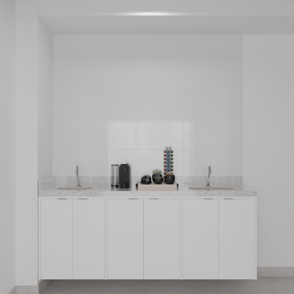 Armário Cozinha Inferior com Balcão Branco Tx (Sudoeste / Bias Fortes - Apt 03 04) (CxB)