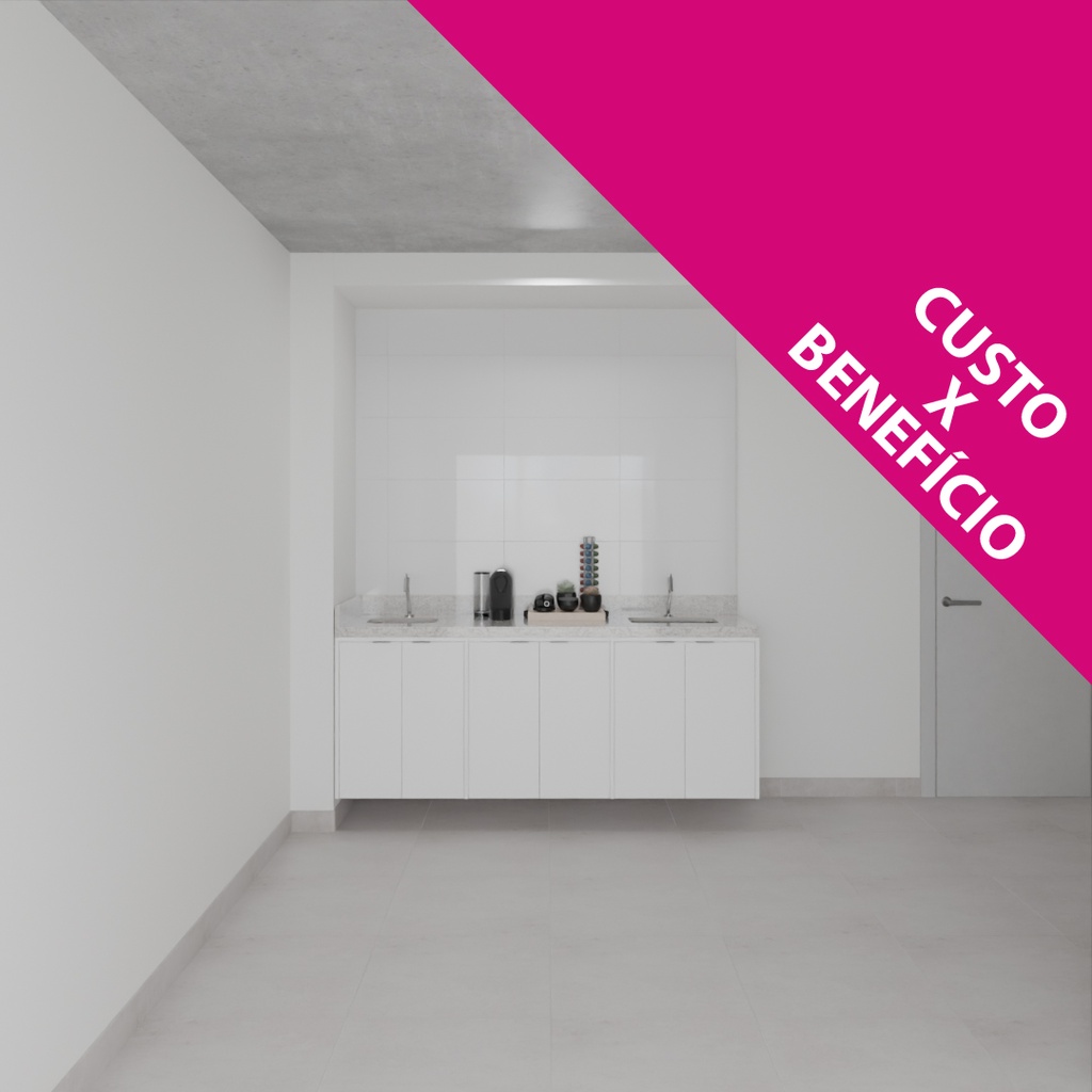 Armário Cozinha Inferior sem Nicho para Lava e Seca Branco Tx (Sudoeste / Bias Fortes - Apt 03 04) (CxB)