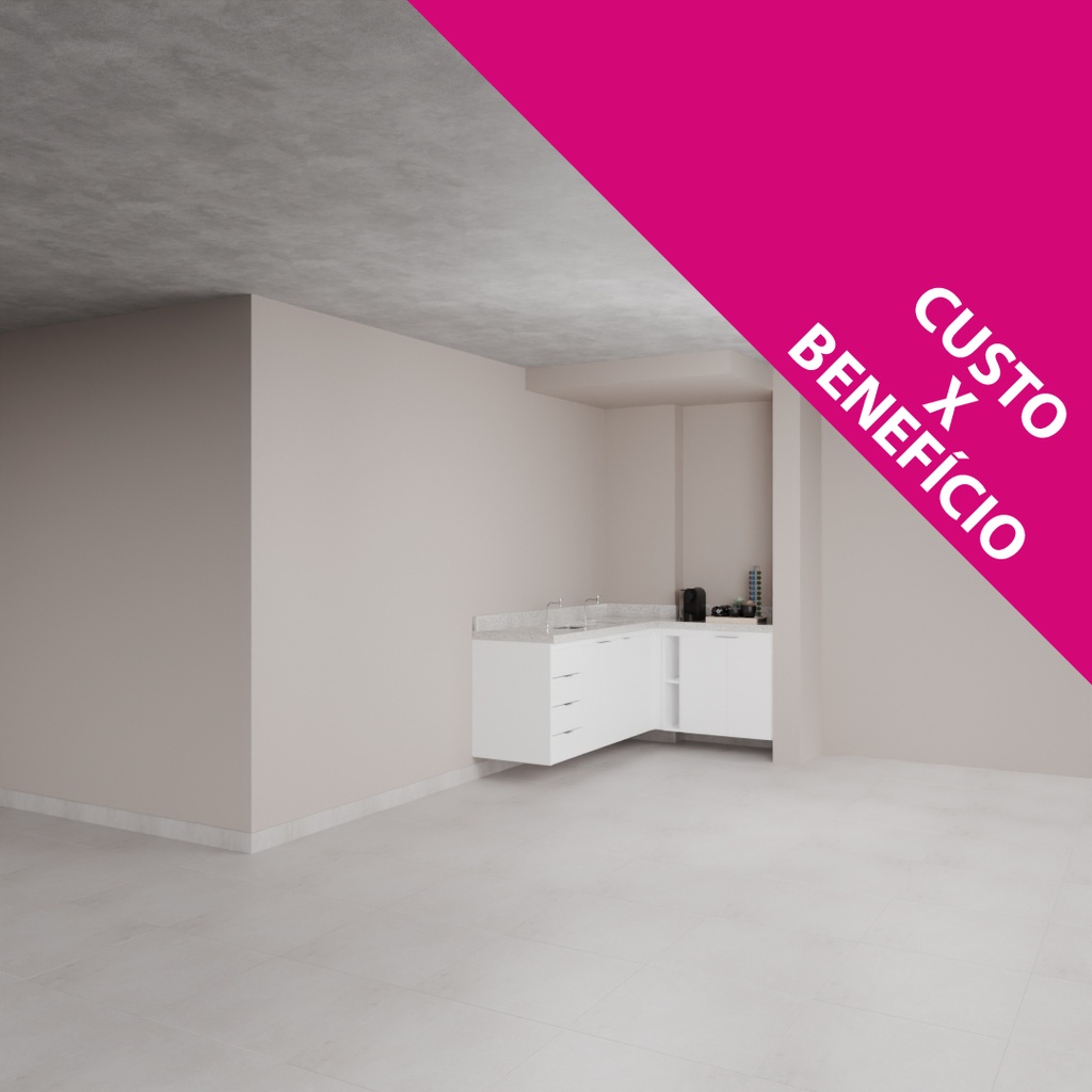 Armário Cozinha Inferior sem Nicho para Lava e Seca Branco Tx (Sudoeste / Bias Fortes - Apt 09) (CxB)