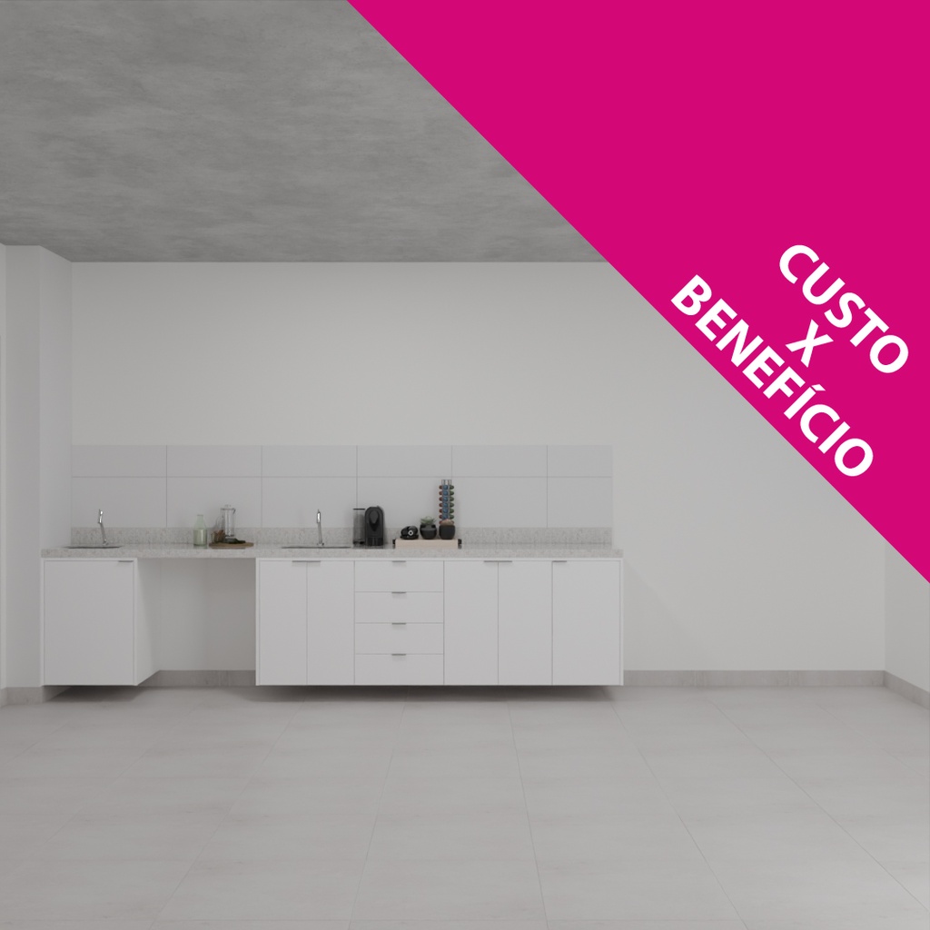 Armário Cozinha Inferior sem Nicho para Lava e Seca Branco Tx (Sudoeste / Bias Fortes - Apt 01 02 05 06) (CxB)