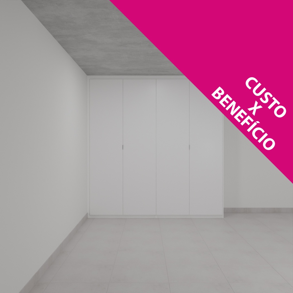 Armário Quarto 4 Portas de Giro Branco Tx (Sudoeste / Bias Fortes - Apt 01 02 05 06) (CxB)