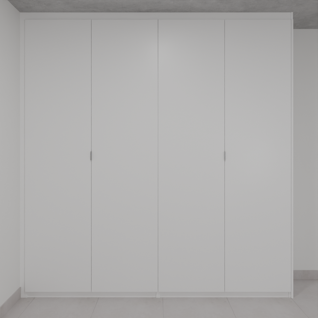 Armário Quarto 4 Portas de Giro Branco Tx (Sudoeste / Bias Fortes - Apt 01 02 05 06) (CxB)