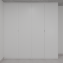 Armário Quarto 4 Portas de Giro Branco Tx (Sudoeste / Bias Fortes - Apt 01 02 05 06) (CxB)