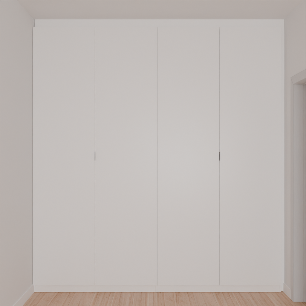 Armário Quarto Casal 4 Portas de Giro Branco Tx (Sudoeste / Bias Fortes - Apt 07 11) (CxB)