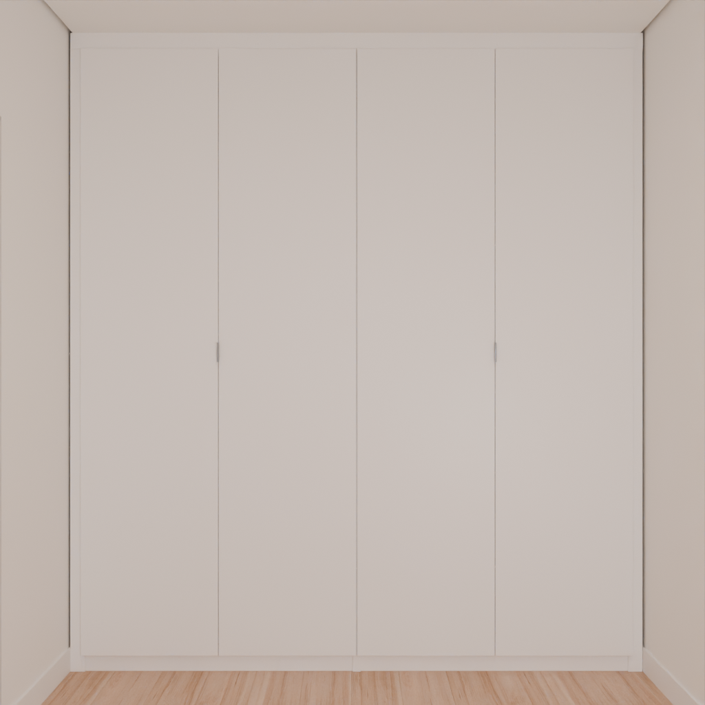 Armário Quarto Casal 4 Portas de Giro Branco Tx (Sudoeste / Bias Fortes - Apt 08 10) (CxB)