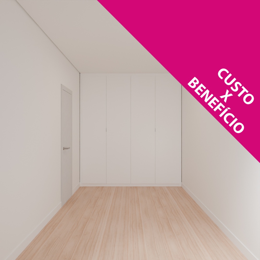 Armário Quarto Casal 4 Portas de Giro Branco Tx (Sudoeste / Bias Fortes - Apt 08 10) (CxB)