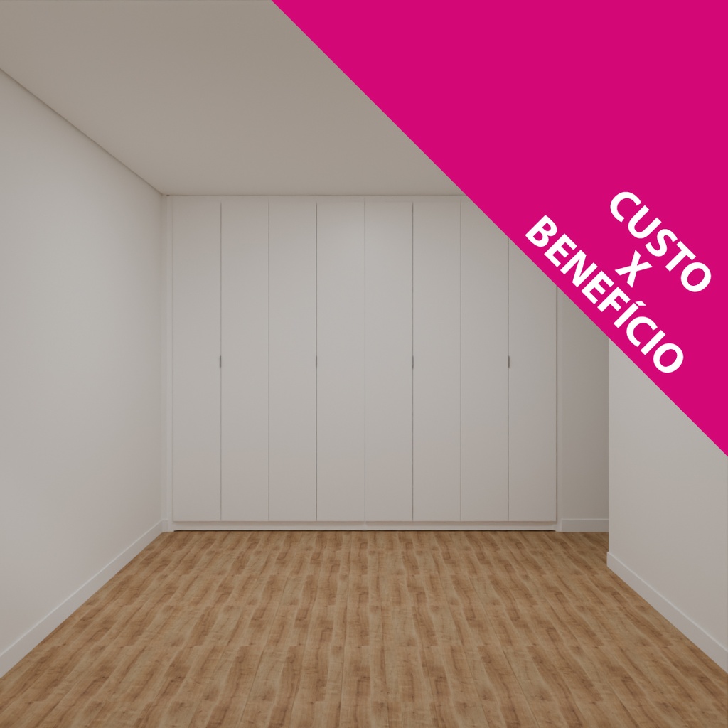 Armário Quarto Casal 8 Portas de Giro Branco Tx (Sudoeste / Vale do Sereno – Apt 02 03 07 08) (CxB)