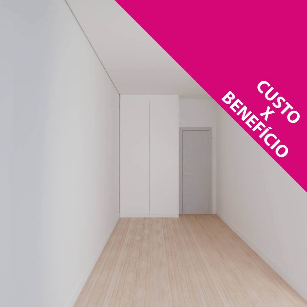 Armário Quarto Solteiro 2 Portas de Giro Branco Tx (Sudoeste / Bias Fortes - Apt 08 10) (CxB)