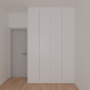 Armário Quarto Solteiro 4 Portas de Giro Branco Tx (Sudoeste / Bias Fortes - Apt 07 11) (CxB)
