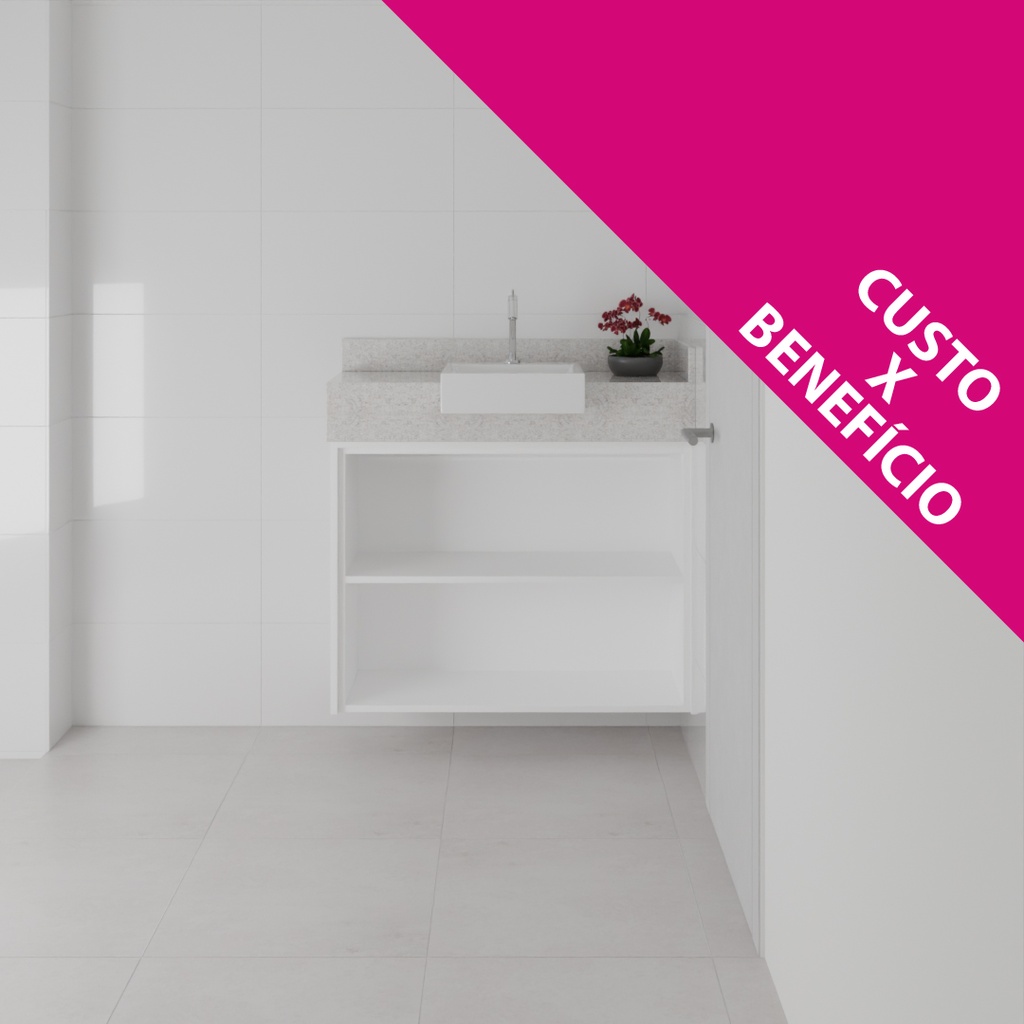 Armário de Banheiro Nicho Branco Tx (Sudoeste / Bias Fortes - Apt 08 10) (CxB)