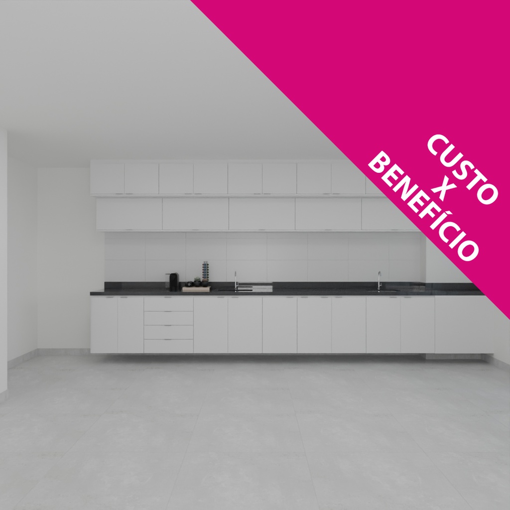 Armário Cozinha inferior e Superior Branco Tx (Sudoeste / Vale do Sereno – Apt 02 03 07 08) (CxB)