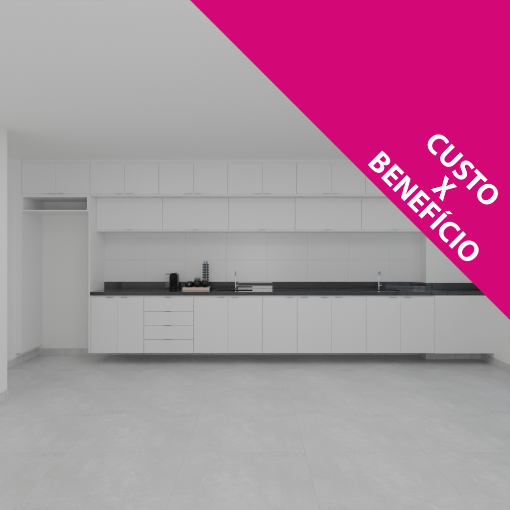 Armário Cozinha Completo Branco TX (Sudoeste / Vale do Sereno – Apt 02 03 07 08) (CxB)