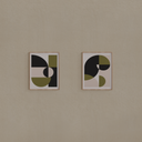 Conjunto de 2 Quadros Geométrico Moderno 01 e 02 Moldura Crua sem Vidro 40 x 50cm