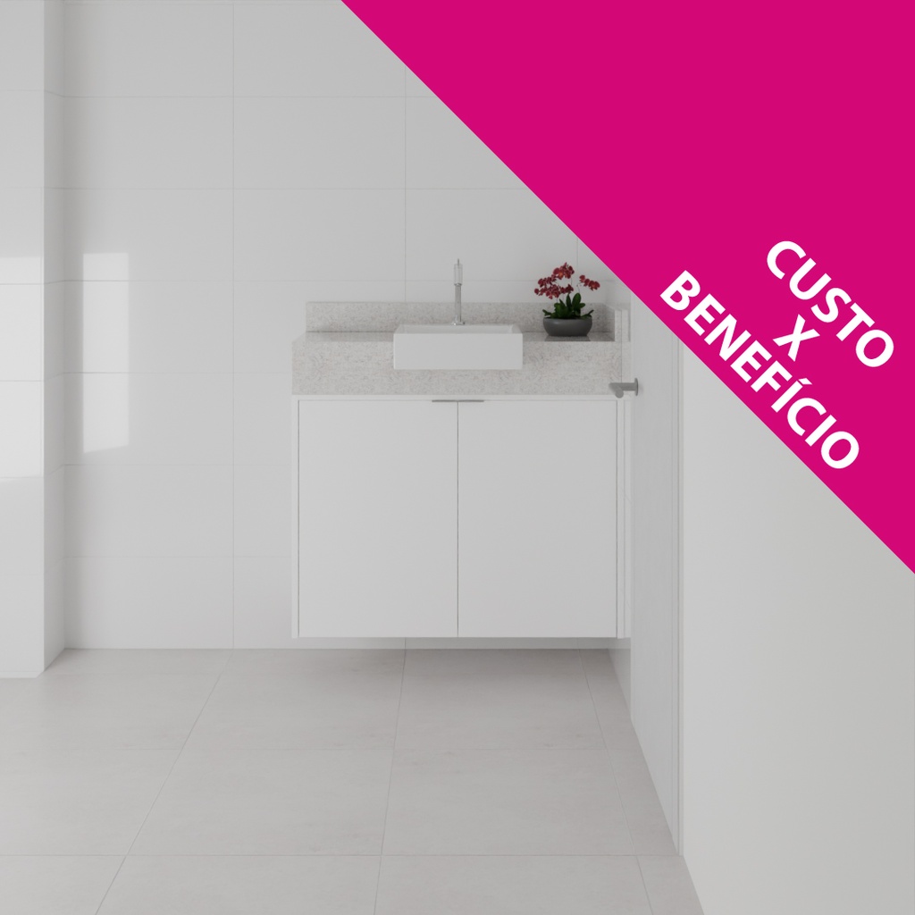 Armário de Banheiro Porta de Giro Branco Tx (Sudoeste / Bias Fortes - Apt 08 10) (CxB)