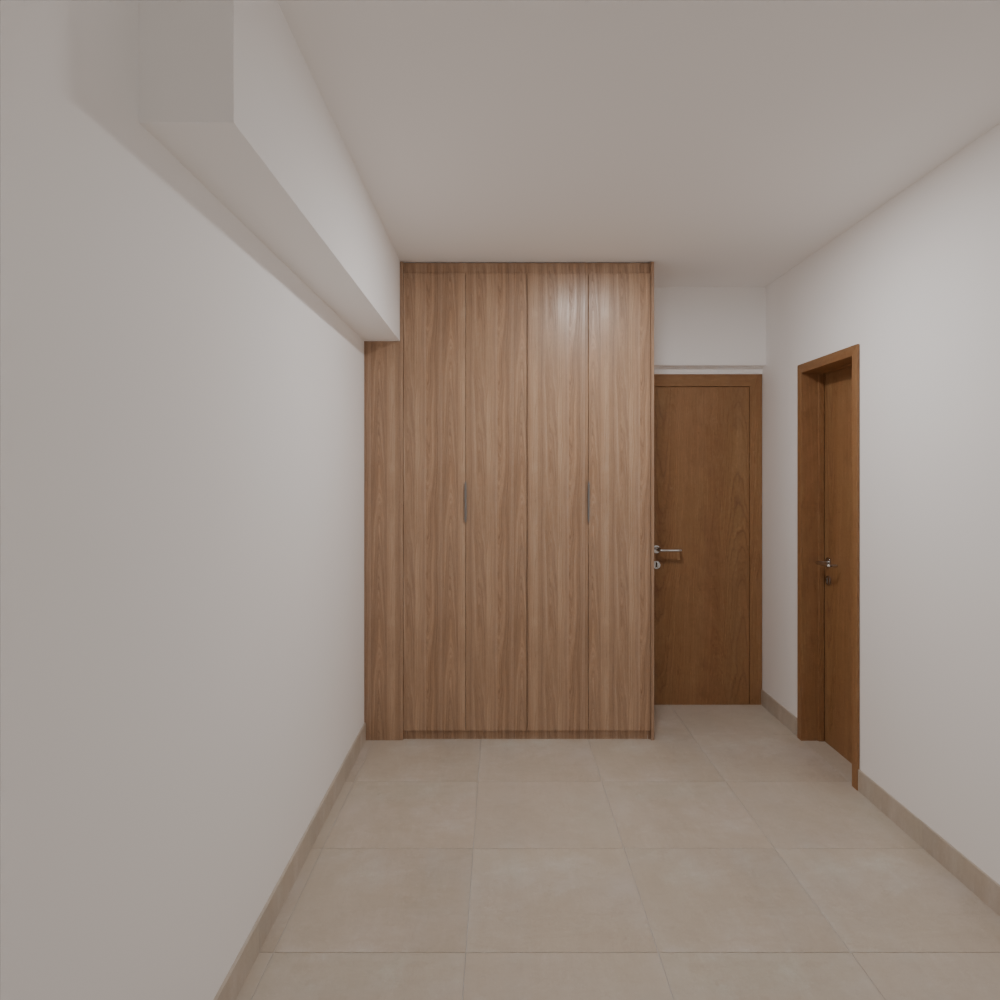 Closet Suíte 1 de Giro Freijó; Puxador Slim Prata Suíte 01 Tipo 5