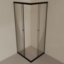 Box Canto de Vidro Temperado 8mm com Perfil Preto