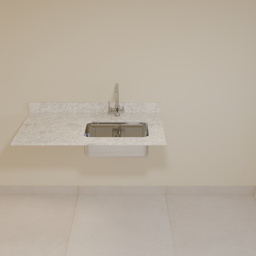 Bancada Branco Itaúna 1,20m com cuba Gourmet Cozinha