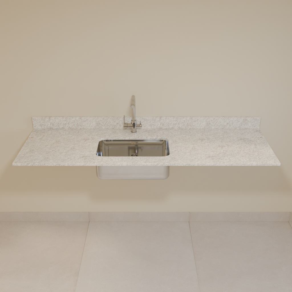 Bancada Branco Itaúna 1,80m com cuba Gourmet   Cozinha 