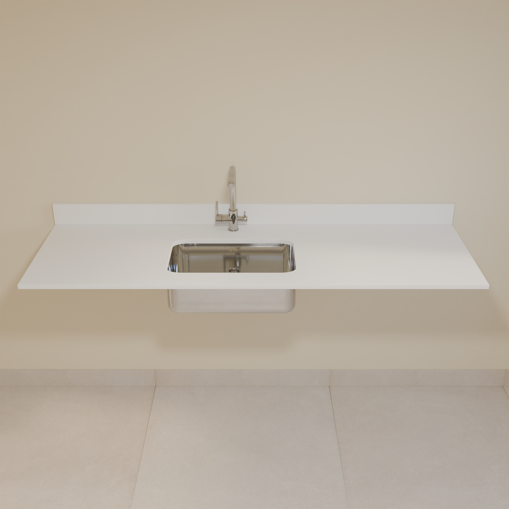 Bancada Quartzo Branco 1,80m com cuba Gourmet Cozinha