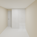 Armário Quarto 1,60m com 4 portas de giro - Branco Tx com puxador slim 