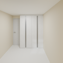 Armário Quarto 1,60m com 4 portas de giro - Branco Tx com puxador cava