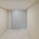 Armário Quarto 1,60m com 4 portas de giro - Branco Tx e Cinza com puxador slim 