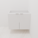 Armário Banheiro 2 portas Giro 0,65m - Branco Tx com Puxador Slim