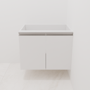 Armário Banheiro 2 Portas Giro 0,65m - Branco Tx com Puxador Cava