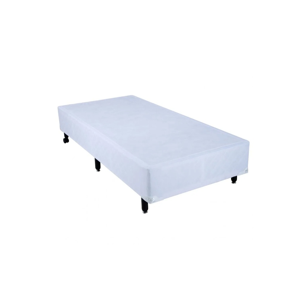 Cama box solteiro - Corino branco