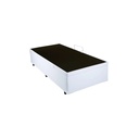 Cama box baú solteiro - Corino branco