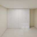 Armário Quarto 2,60m com 6 portas de giro - Branco Tx com puxador slim