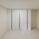 Armário Quarto 2,60m com 6 portas de giro - Branco Tx com puxador cava