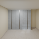 Armário Quarto 2,60m com 6 portas de giro - Branco Tx e Cinza com puxador cava