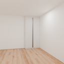 Armário Quarto 1,10m com 2 portas de giro - Branco Tx com puxador cava