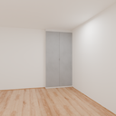 Armário Quarto 1,10m com 2 portas de giro - Branco Tx e Cinza com puxador slim