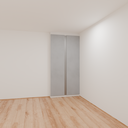 Armário Quarto 1,10m com 2 portas de giro - Branco Tx e Cinza com puxador cava