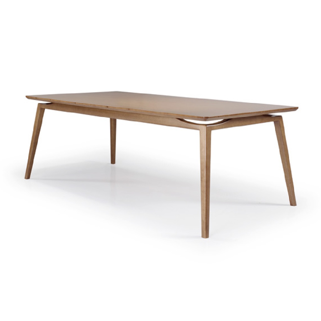 Mesa de jantar Ditta 1,20 x 0,80 - Peroba com tampo off white com vidro