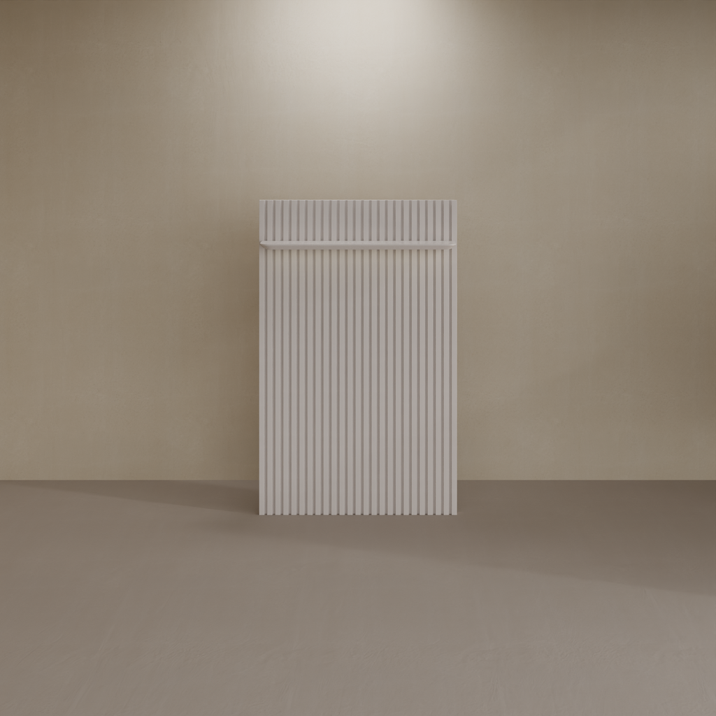 Painel ripado slim 1,40m com prateleira led - Off white