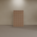 Painel ripado slim 1,40m com prateleira led - Amadeirado