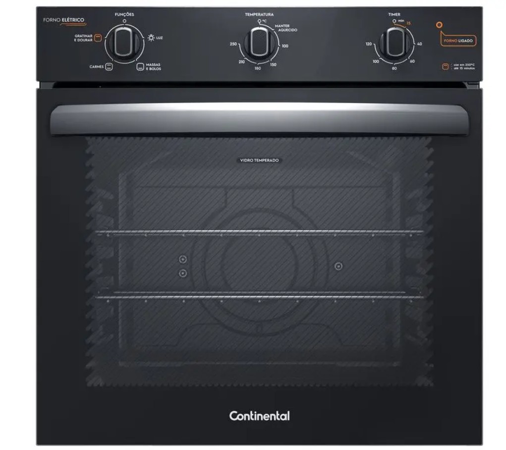 Forno Elétrico de Embutir Continental 80L - Preto OC8EM 