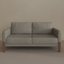 Sofá Arthur 2 Lugares 180cm 2 Braços Pés Imbuia Tecido Linho Cinza Escuro