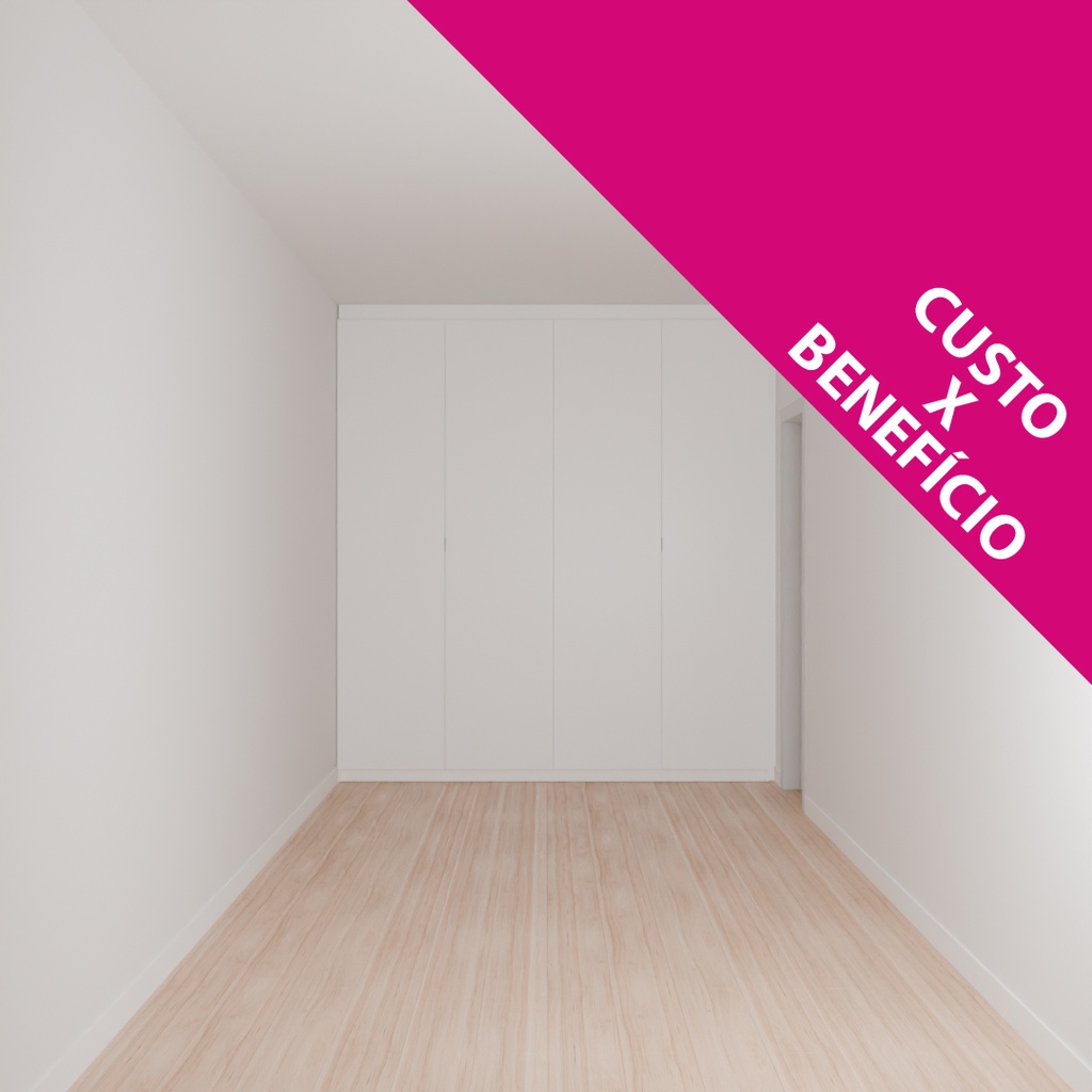 Armário Quarto Casal 4 Portas de Giro Branco Tx (Sudoeste / Bias Fortes - Apt 07 11) (CxB) com Gavetas R2AC 1107 BF