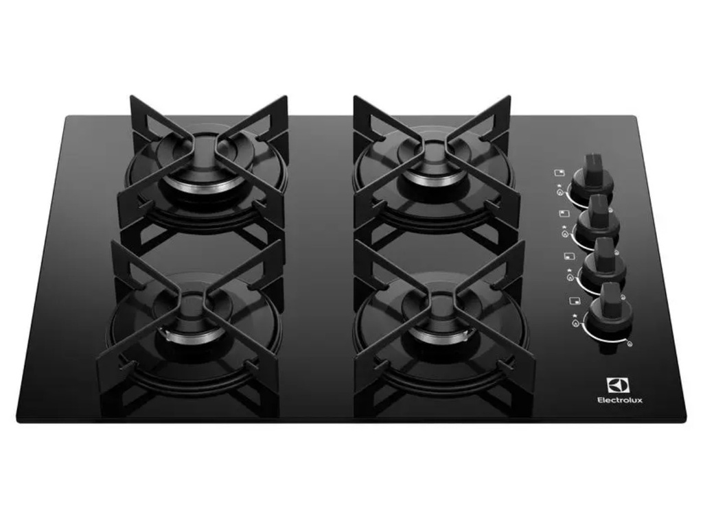Cooktop 4 Bocas Electrolux a Gás Preto Com Tripla Chama Bivolt