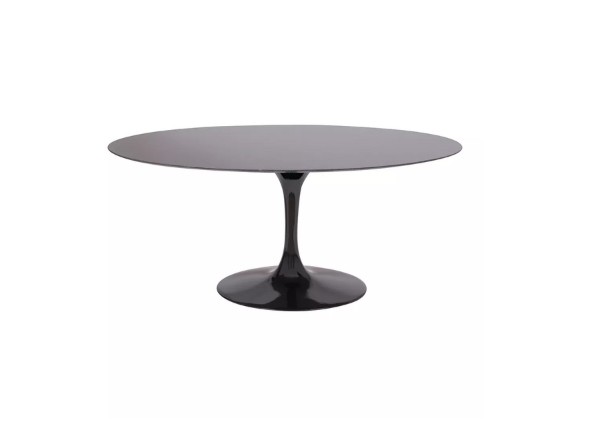 Mesa de Jantar Saarinen Oval 160 x 90 cm Tampo e Base Preto
