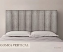 Cabeceira Casal Gomos Vertical 140cm x 120cm (LxA) Tecido Linho Cinza Claro 1366 (Sudoeste / Bias Fortes e Vale do Sereno - Apt todos)