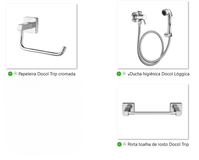 Kit Metais 3 Docol Trip Cromado