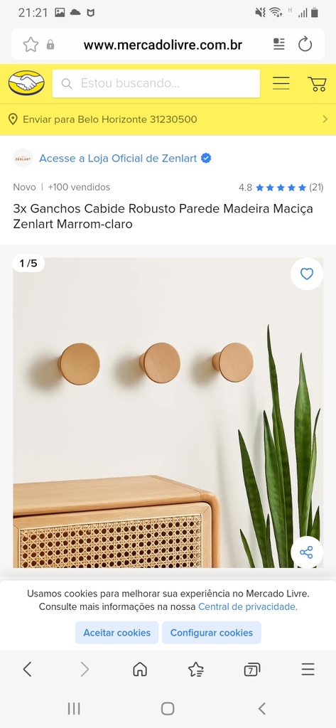 Instalação de Conjunto de 3 Cabides (fornecido pelo cliente) José Silvério BF 1104