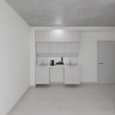 Armário Cozinha Inferior e Superior com Nicho para Lava e Seca Branco Tx (Sudoeste / Bias Fortes – Apt 03 04) (CxB)