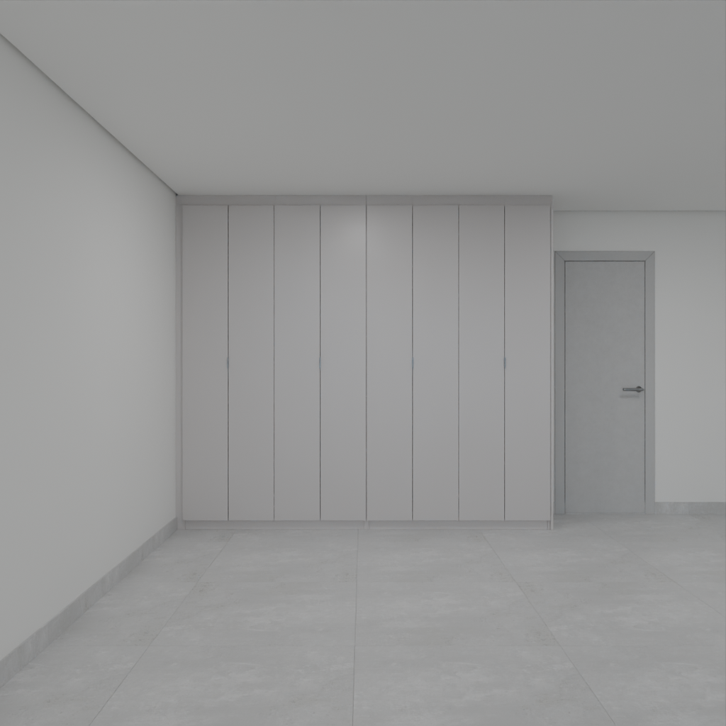 Armário Quarto 4 Portas de Giro Cinza Cobalto (Sudoeste / Vale do Sereno – Apt 1610)